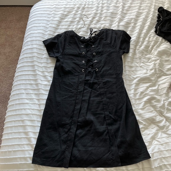 Lace up back Theory dress - Picture 2 of 4